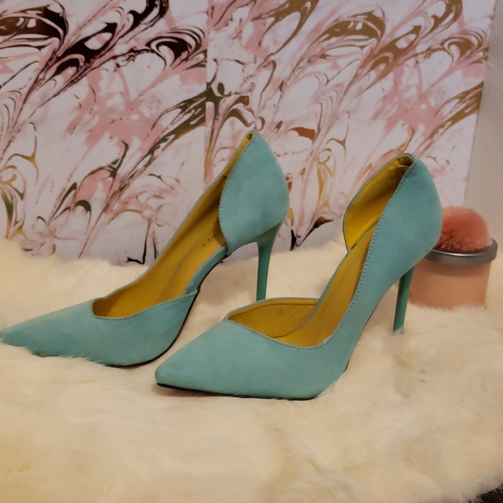 Teal heels Sz 7 New - Picture 2 of 8